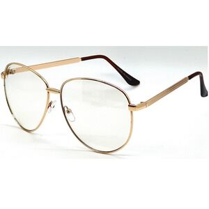 Aviator‎ Glasses Gold Frame Clear Lens UV400 Protection Fashion Eyewear Trendy